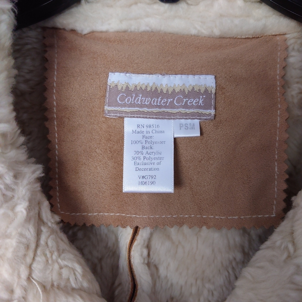 Coldwater Creek Faux Suede Sherpa Lined Jacket Psm View 3